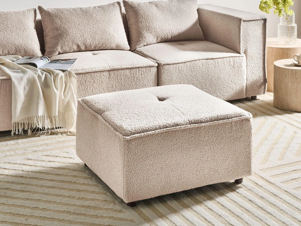Sofa Beliani Otomanas AXEBO Boucle smėlio spalvos