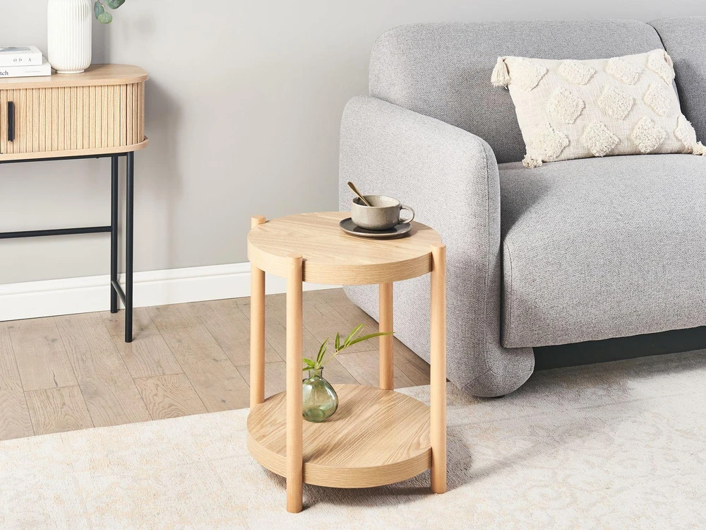 Beliani Pagalbinis staliukas CONNELL, šviesiai rudas