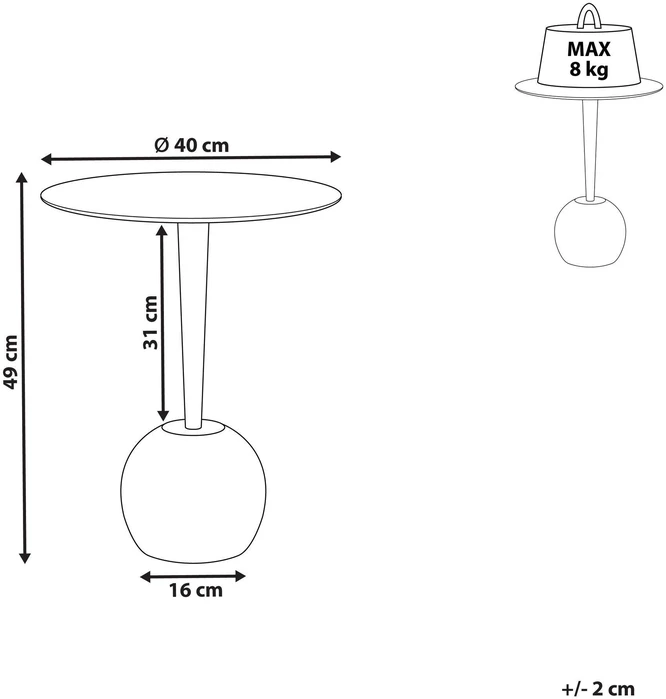 Beliani Pagalbinis staliukas EUCLA, metalinis, juodas