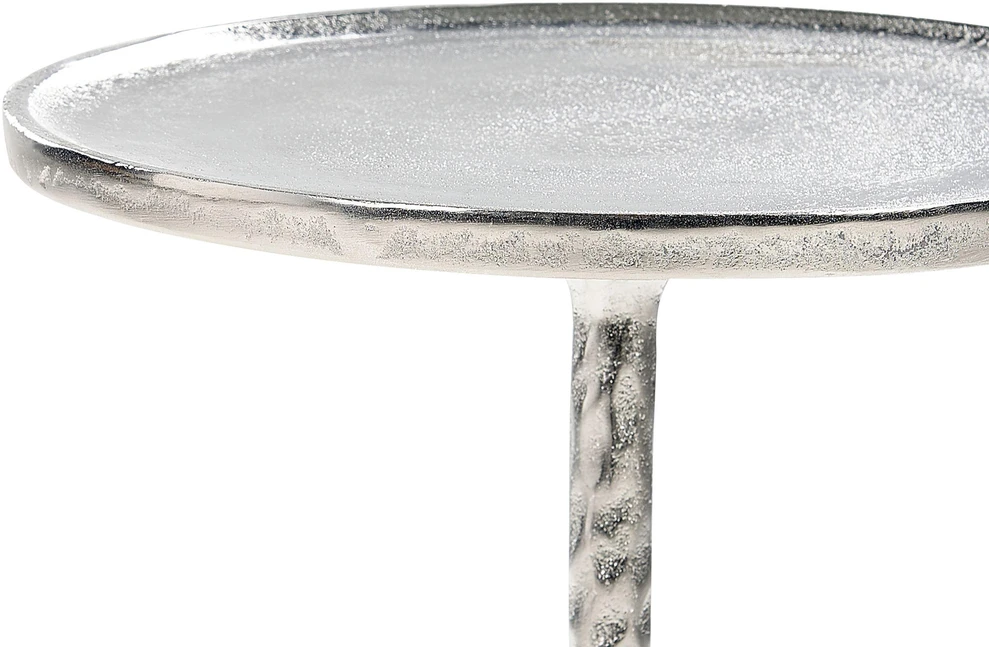 Beliani Pagalbinis staliukas MEDA metalinis sidabrinis