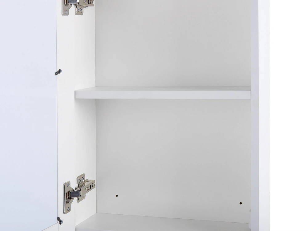 Beliani Pakabinama vonios kambario spintelė su LED veidrodžiu CONDOR 40 cm 60 cm balta