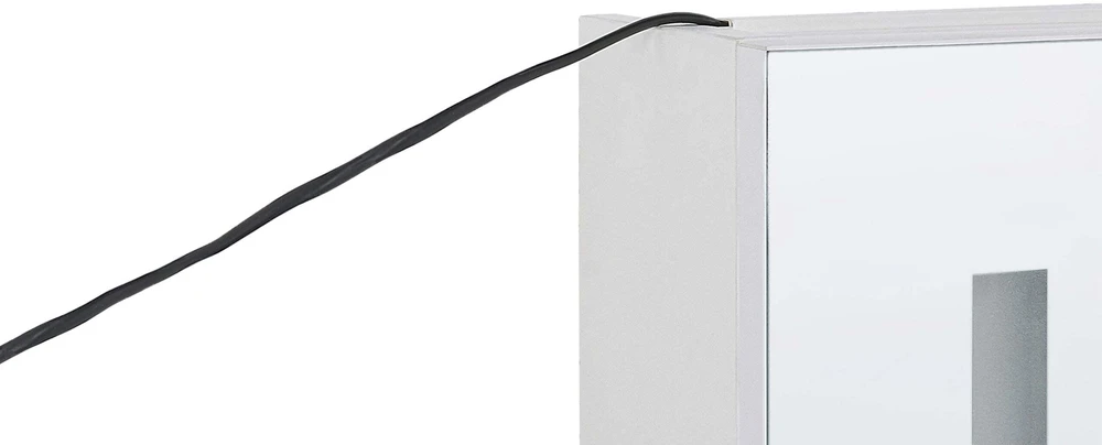 Beliani Pakabinama vonios kambario spintelė su LED veidrodžiu CAMERON 40 cm 60 cm Balta
