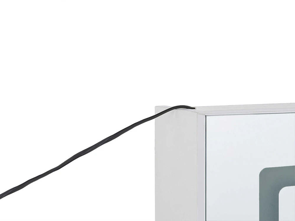 Beliani Pakabinama vonios kambario spintelė su LED veidrodžiu CONDOR 40 cm 60 cm balta
