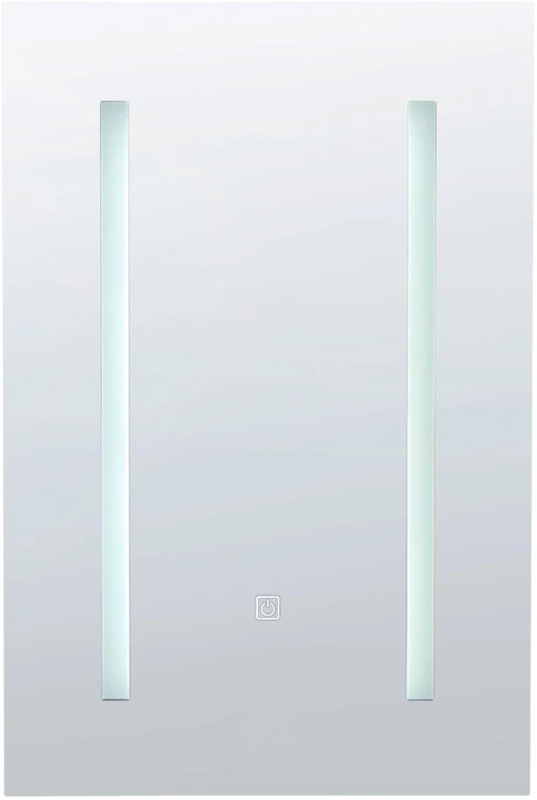 Beliani Pakabinama vonios kambario spintelė su LED veidrodžiu CAMERON 40 cm 60 cm juoda