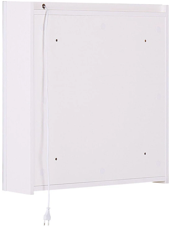 Beliani Pakabinama vonios kambario spintelė su LED veidrodžiu CHABUNCO 60 cm 60 cm balta