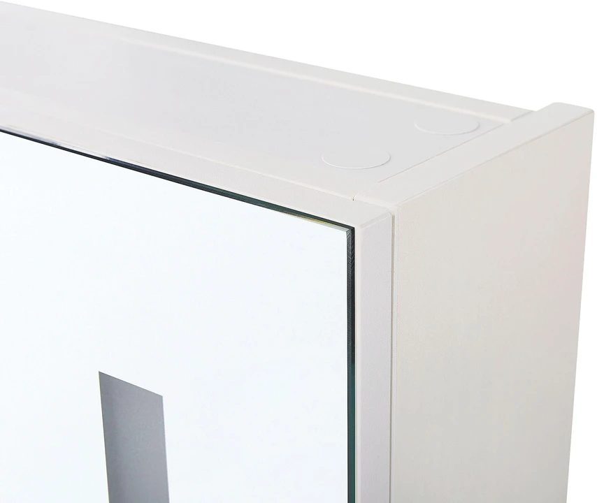 Beliani Pakabinama vonios kambario spintelė su LED veidrodžiu CHABUNCO 60 cm 60 cm balta