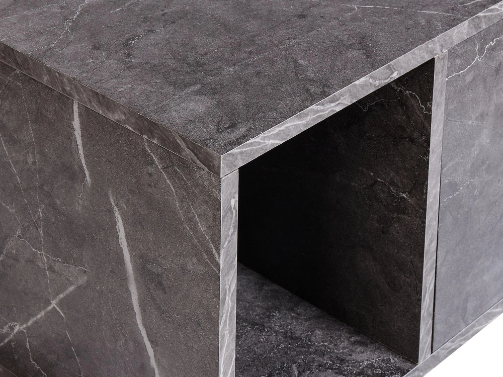 Beliani Pakabinama vonios spintelė po praustuvu CASCAVEL 80 cm, juodas marmuras