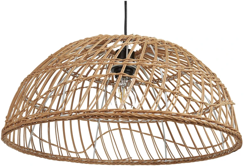 Beliani Pakabinamas šviestuvas RAVINE Rattan Natural