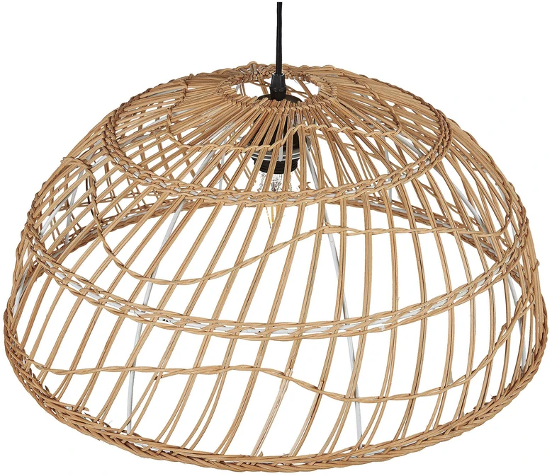 Beliani Pakabinamas šviestuvas RAVINE Rattan Natural