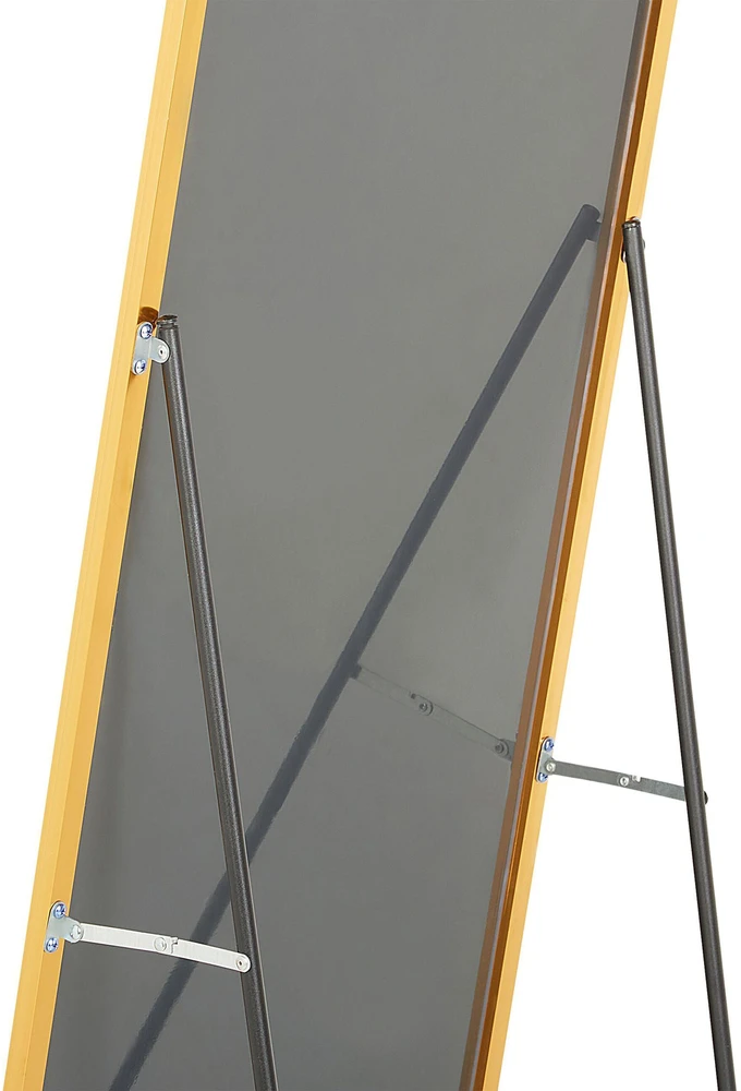 Beliani Pastatomas veidrodis BEAUVAIS 156 cm, metalinis, auksinis