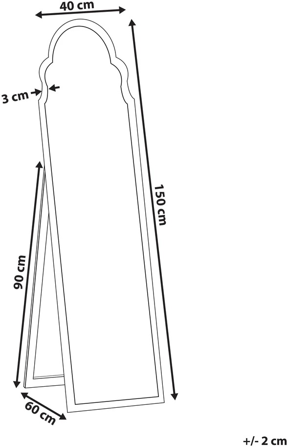 Beliani Pastatomas veidrodis CHATILLON 150 cm Juodas