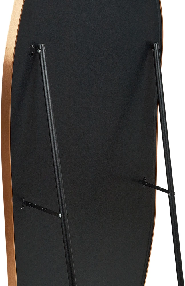 Beliani Pastatomas veidrodis LARCHE 160 cm, metalinis, auksinis
