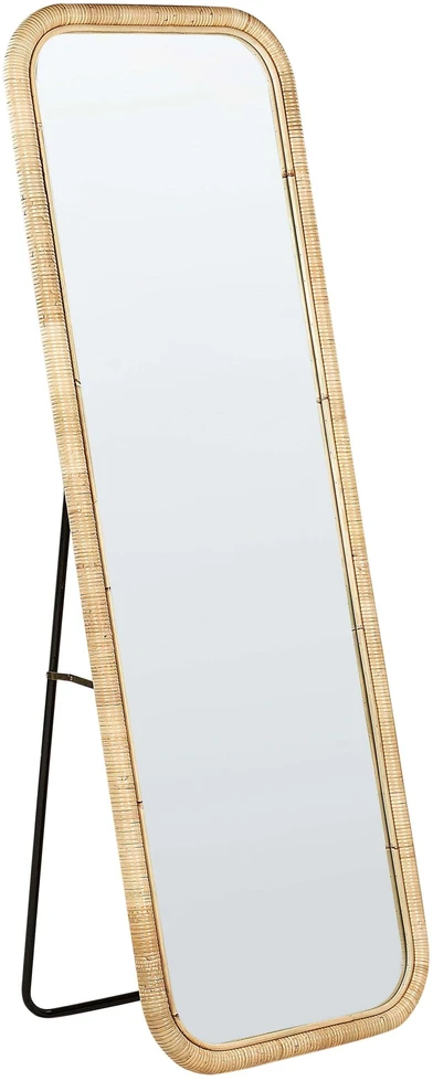 Beliani Pastatomas veidrodis MALANGE 150 cm rotango spalvos
