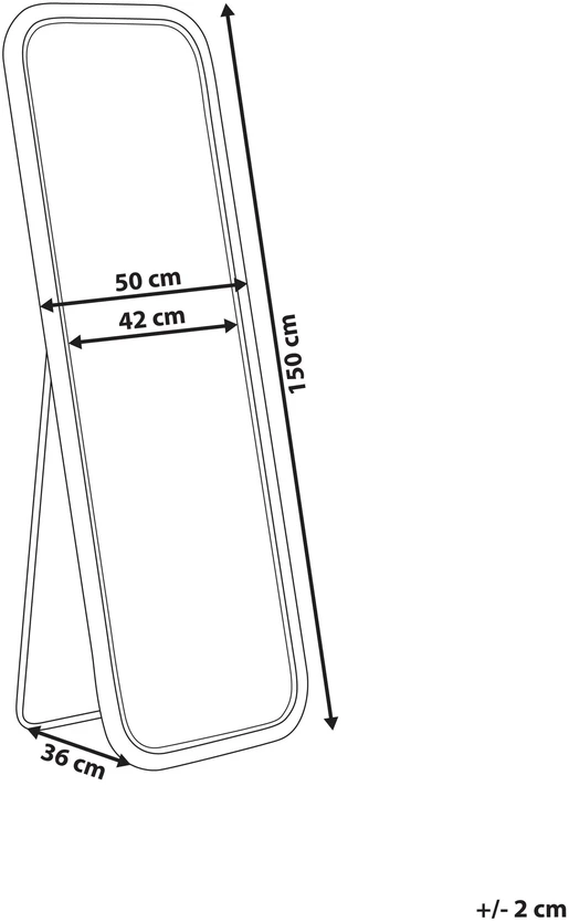 Beliani Pastatomas veidrodis MALANGE 150 cm rotango spalvos