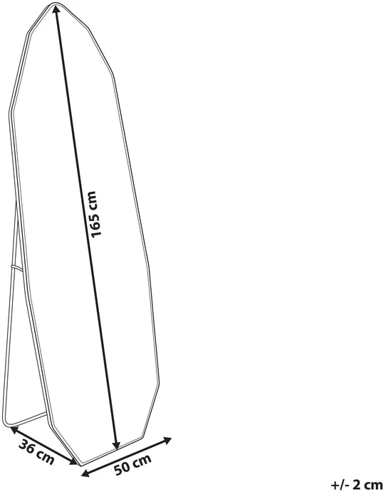 Beliani Pastatomas veidrodis TARTAS 165 cm metalinis auksinis