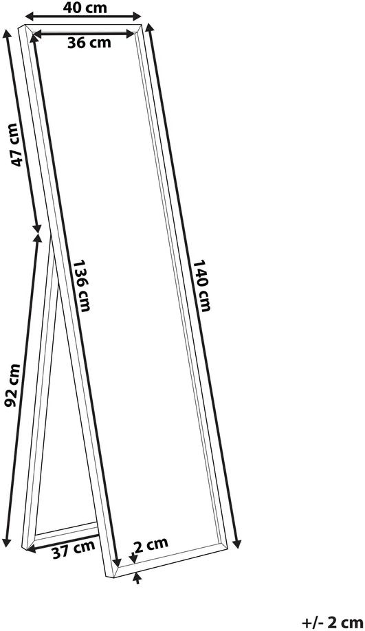 Beliani Pastatomas veidrodis TORCY 140 cm auksinis