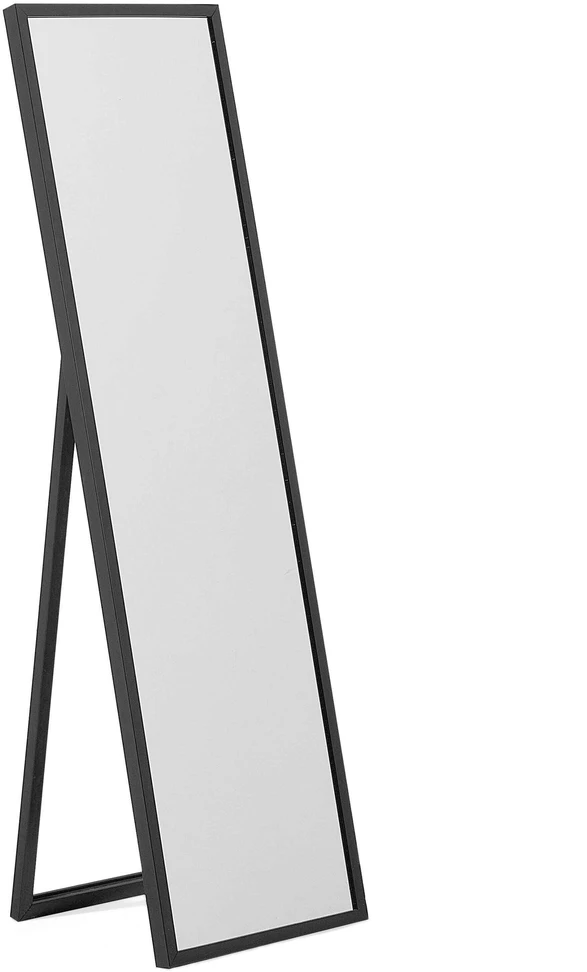 Beliani Pastatomas veidrodis TORCY 140 cm, juodas