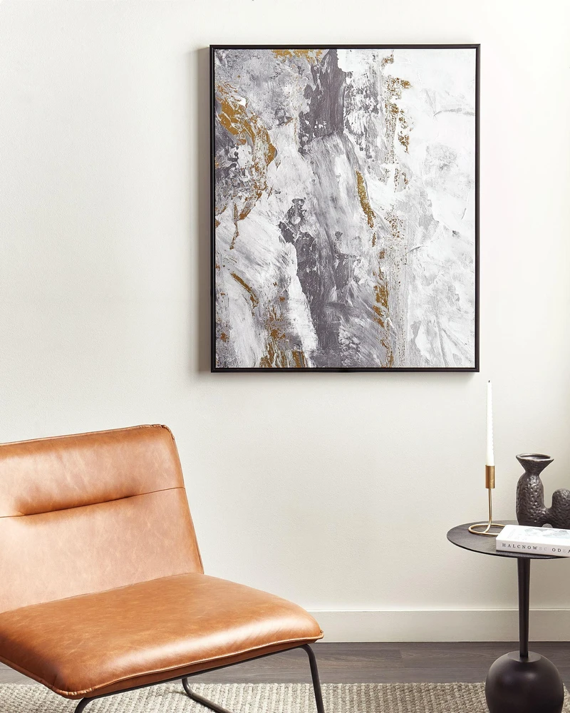 Beliani Paveikslas ant drobės JESI, 83 × 103 cm, abstraktus motyvas, pilkas