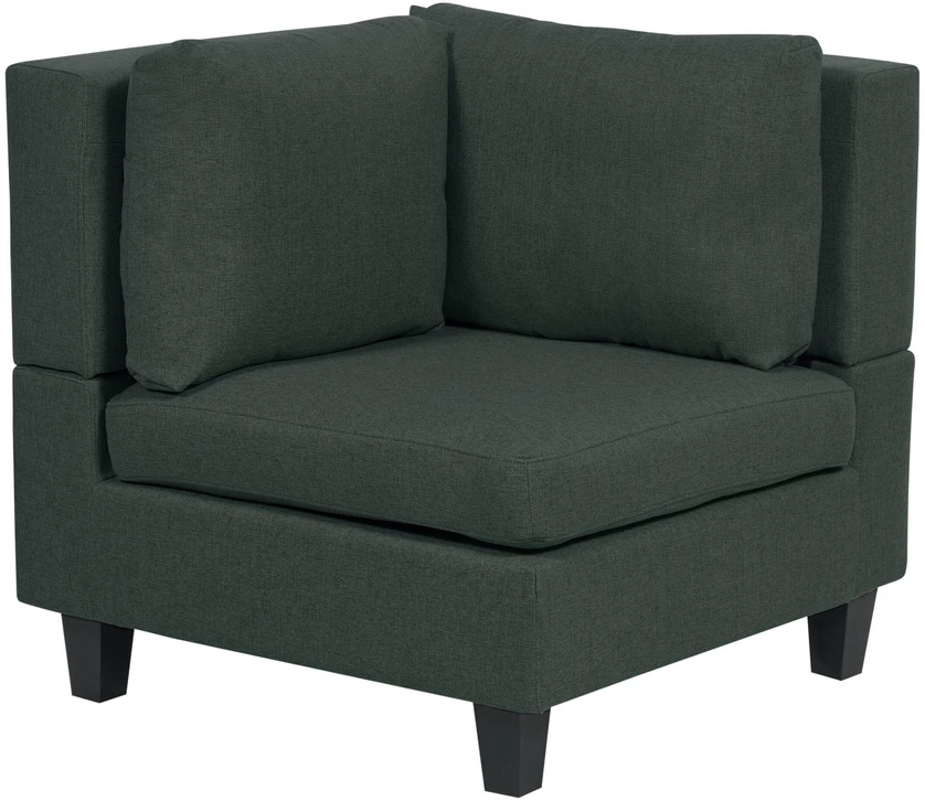 Beliani Penkių vietų modulinė sofa U formos UNSTAD tamsiai žalia