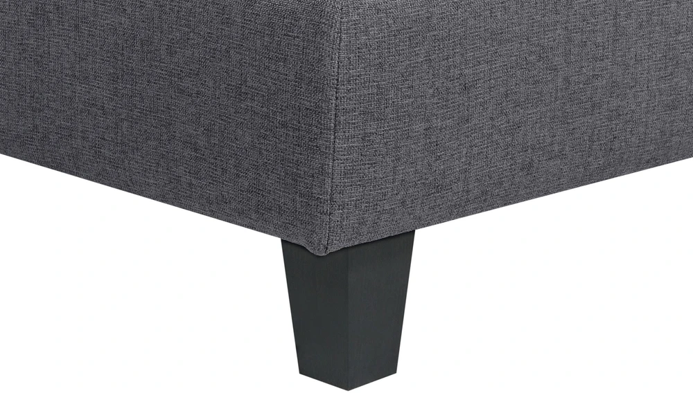 Beliani Penkių vietų modulinė sofa UNSTAD dešininė, tamsiai pilka su pufu