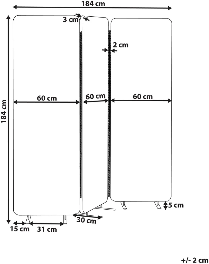 Beliani Pertvara STANDI 184 x 184 cm Šviesiai pilka