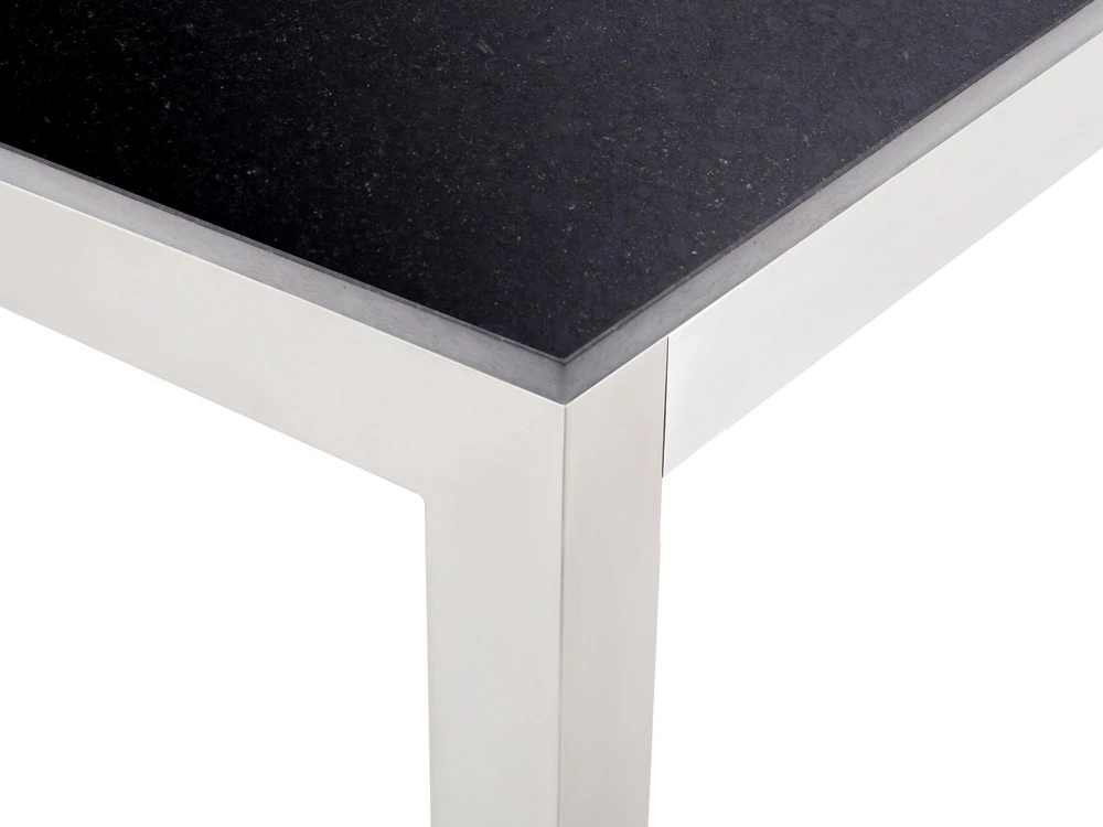 Beliani Posėdžių stalas GROSSETO 90 cm 180 cm granito spalvos juodas