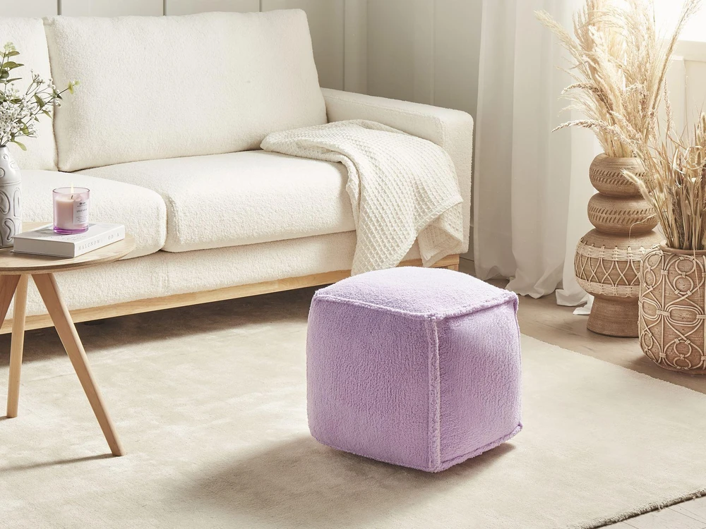 Beliani Puf AS ALIPUR boucle, violetinis