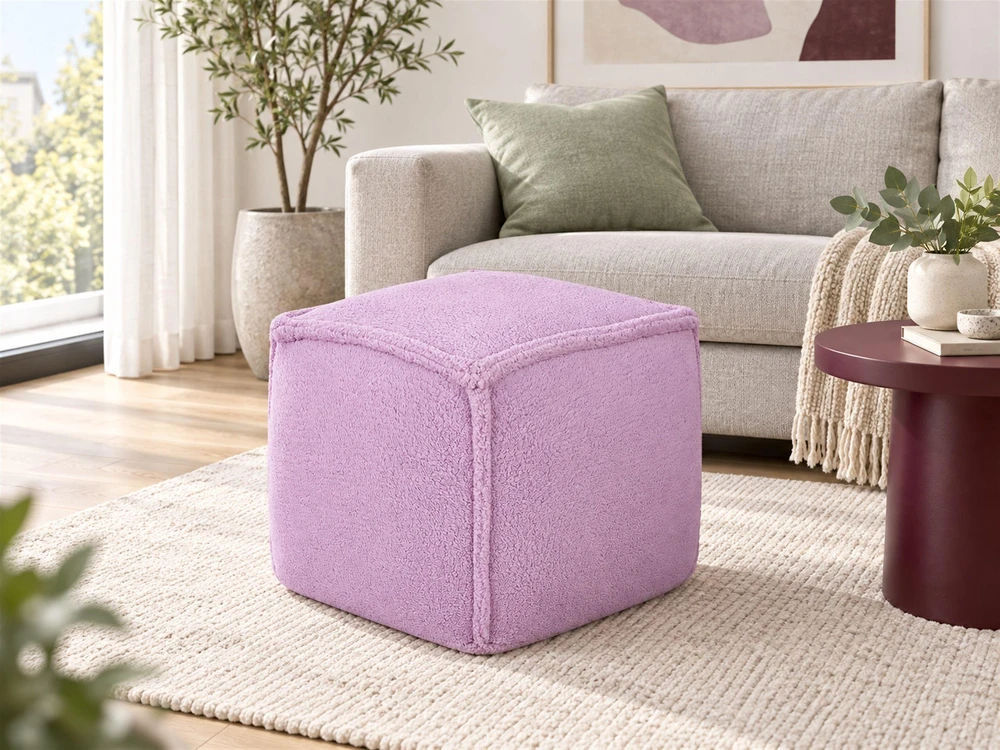 Beliani Pufas AS ALIPUR boucle, violetinis