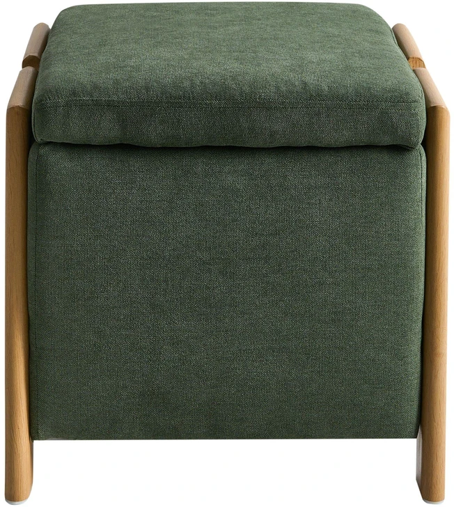 Beliani Pufa su daiktadėže EDLAND, 45 cm, žalia