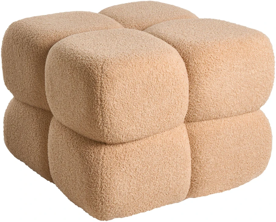Beliani Pufas CALIENTE, boucle, smėlio spalvos