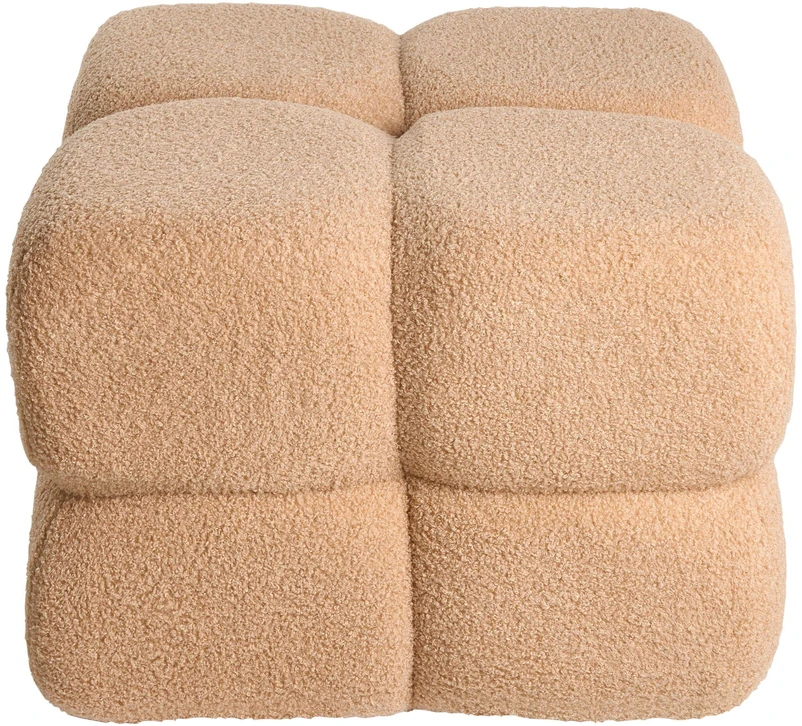 Beliani Pufas CALIENTE, boucle, smėlio spalvos