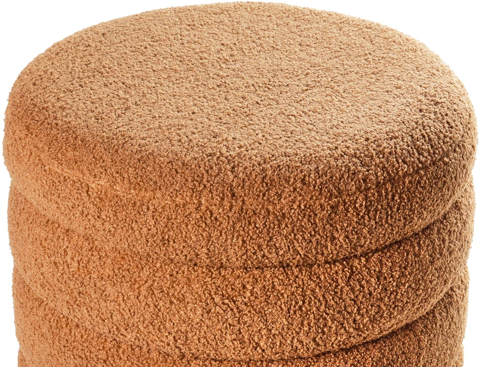 Beliani Pufas CHILLY Boucle auksinės rudos spalvos