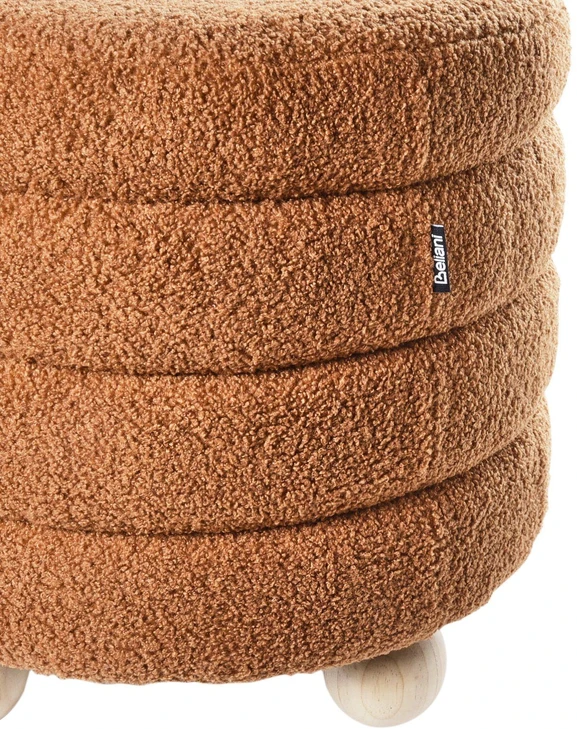 Beliani Pufas CHILLY Boucle auksinės rudos spalvos