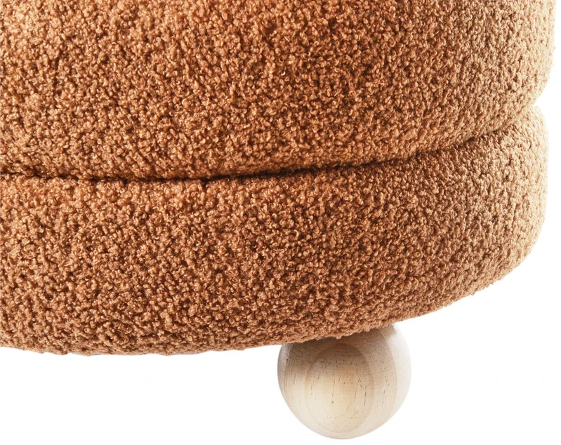 Beliani Pufas CHILLY Boucle auksinės rudos spalvos