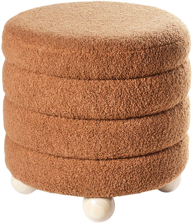 Beliani Pufas CHILLY Boucle auksinės rudos spalvos