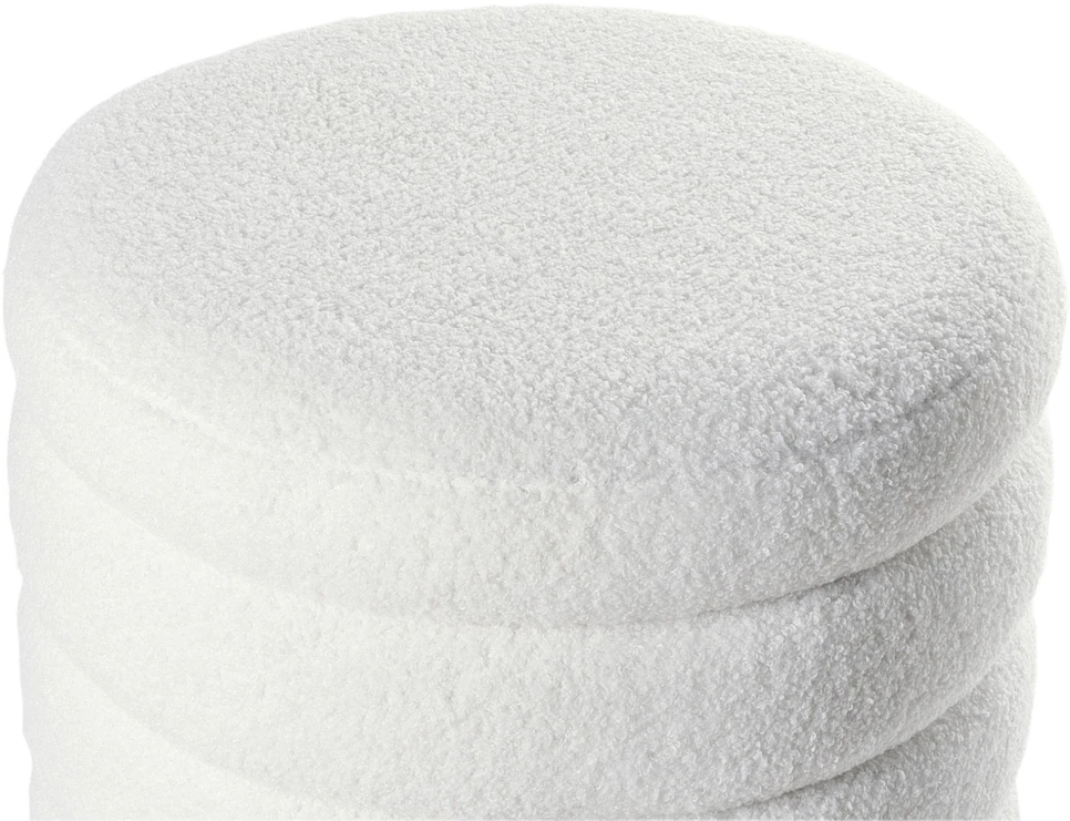 Beliani Pufas CHILLY Boucle, kreminės baltos spalvos