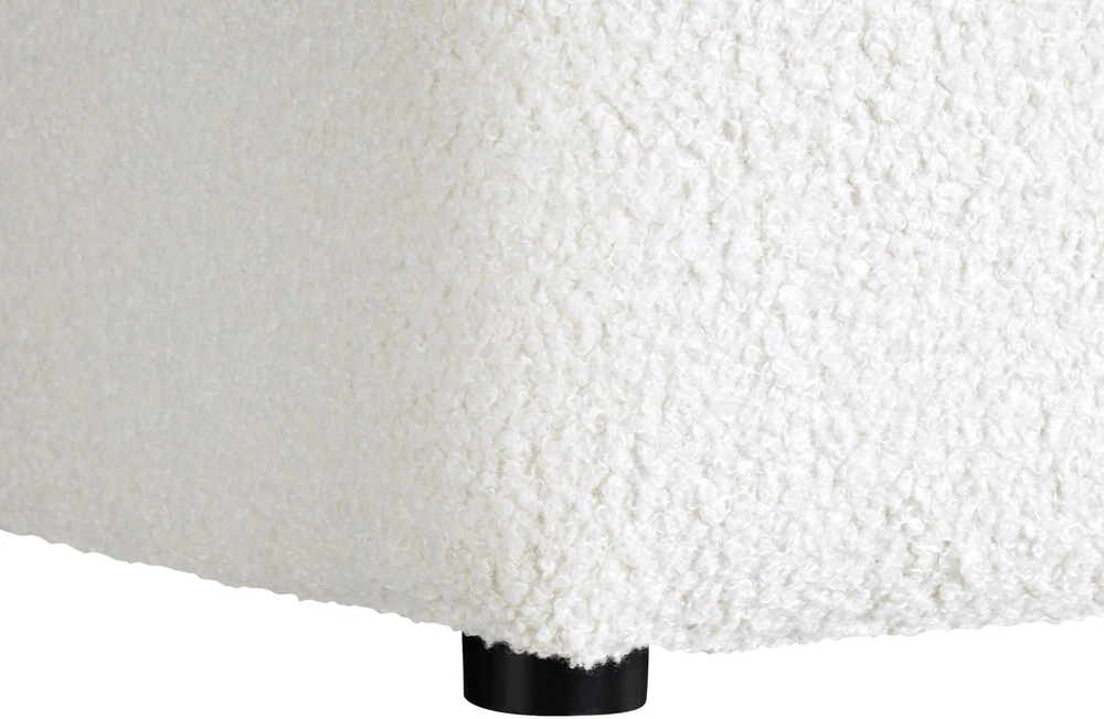 Beliani Pufas KANSAS Boucle baltas