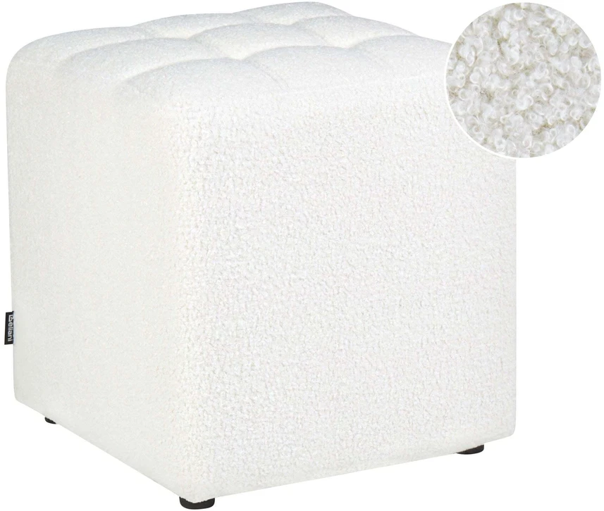 Beliani Pufas KANSAS Boucle baltas