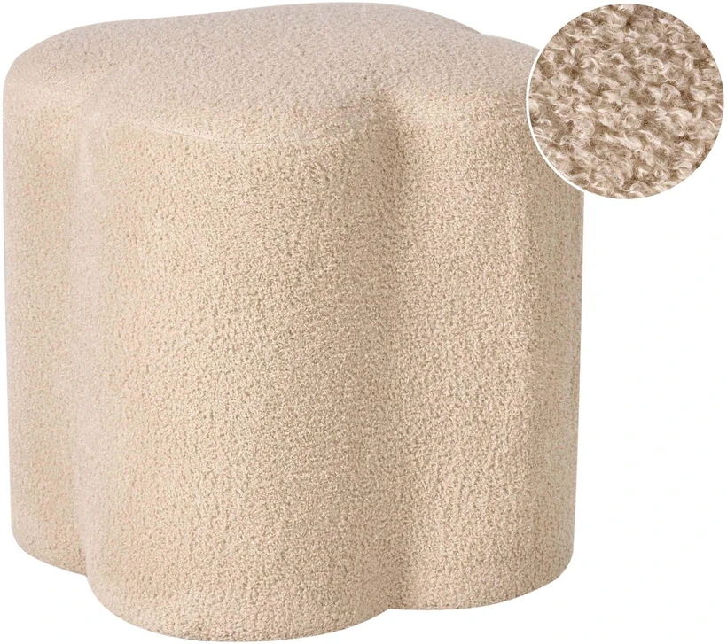 Beliani Pufas MANCOS, boucle audinys, smėlio spalvos