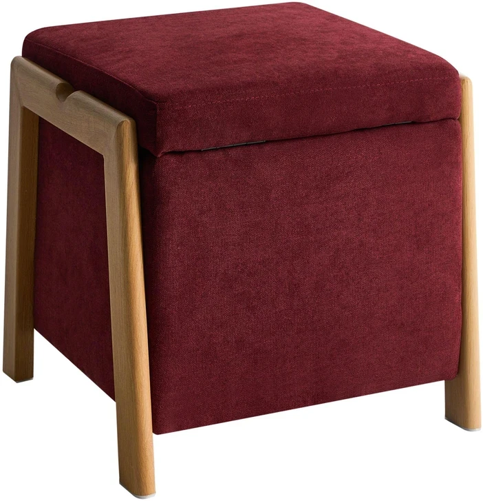 Beliani Pufas su daiktadėže EDLAND, 45 cm, bordo