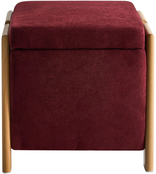 Beliani Pufas su daiktadėže EDLAND, 45 cm, bordo