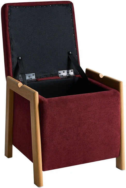 Beliani Pufas su daiktadėže EDLAND, 45 cm, bordo