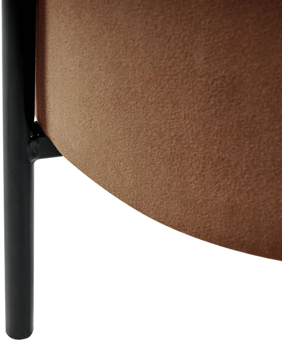 Beliani Pufas su daiktadėže WENONA, veliūras, tamsiai rudas