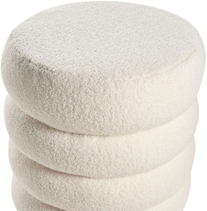 Beliani Pufas SUMPTER, baltas, boucle audinys