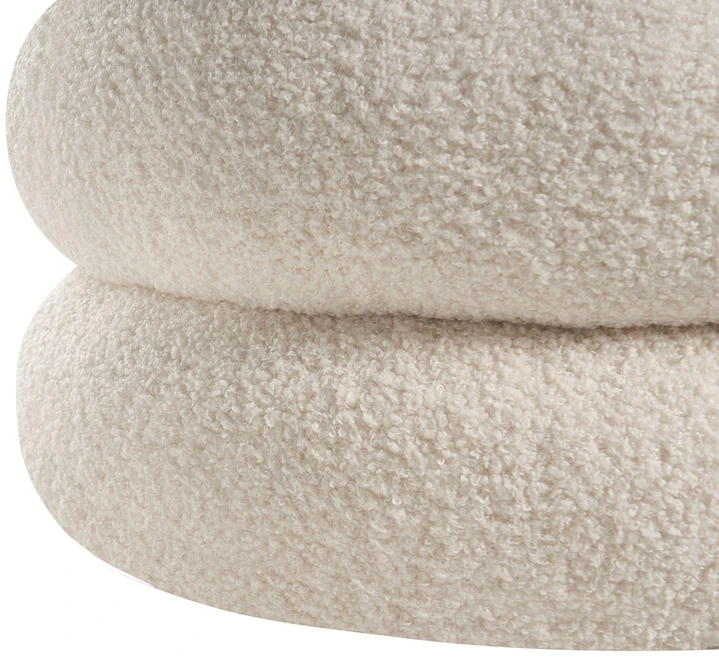 Beliani Pufas SUMPTER, baltas, boucle audinys