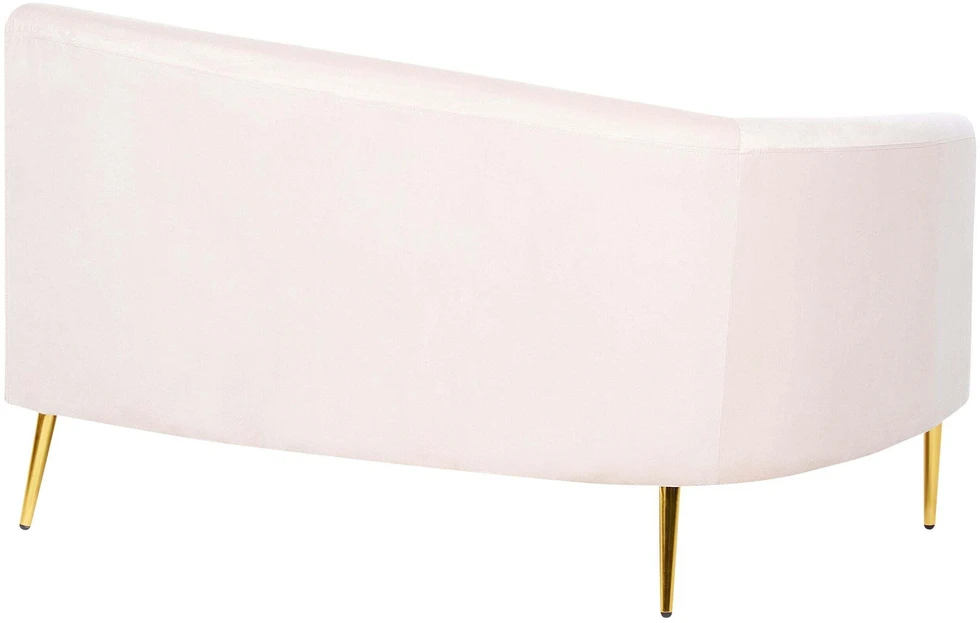 Beliani Pusapvalė sofa 4 asmenims MOSS veliūrinė šviesiai smėlio spalvos