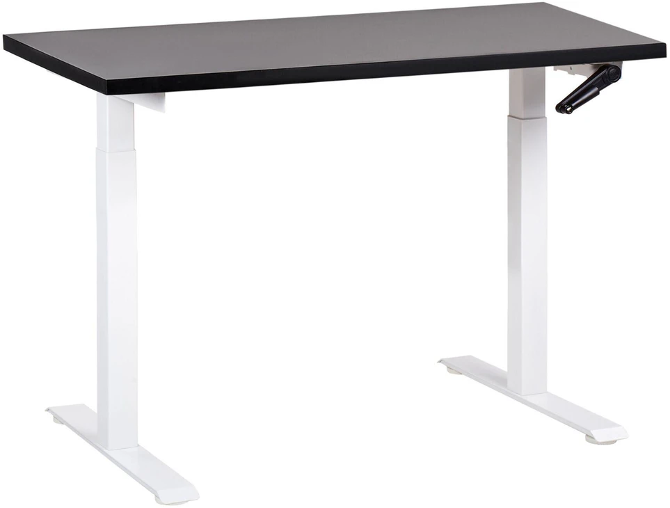 Beliani Rankiniu būdu reguliuojamas rašomasis stalas DESTINES, 120 × 72 cm, juodas ir baltas