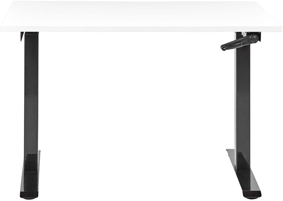 Beliani Rankiniu būdu reguliuojamas stalas DESTINES baltas/juodas 120 cm 72 cm