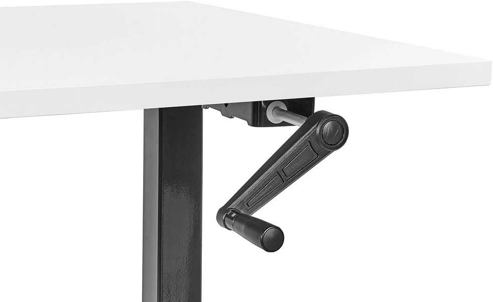 Beliani Rankiniu būdu reguliuojamas stalas DESTINES baltas/juodas 120 cm 72 cm