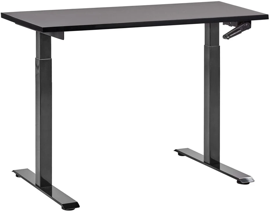 Beliani Rankiniu būdu reguliuojamas stalas DESTINES juodas 120 cm 72 cm